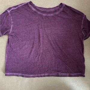 Distressed maroon tee shirt